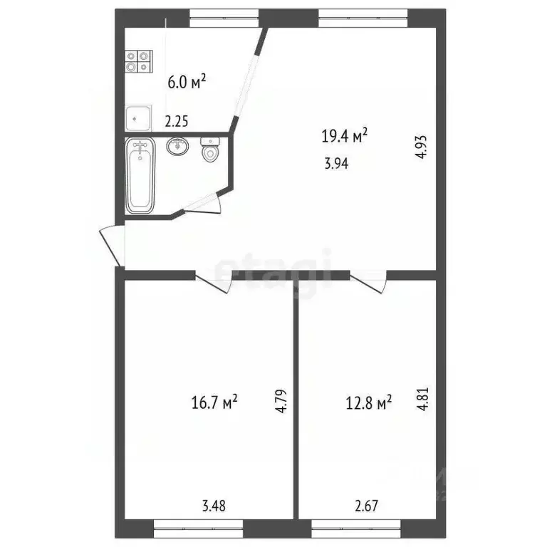 3-к кв. Вологодская область, Вологда ул. Чехова, 9 (60.0 м) - Фото 2