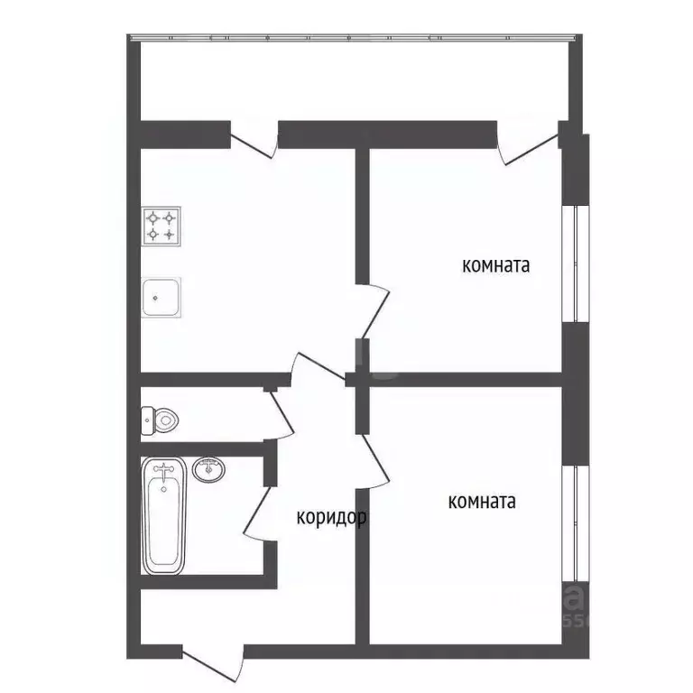 2-к кв. Костромская область, Кострома Дорожная ул., 14/12 (52.0 м) - Фото 1