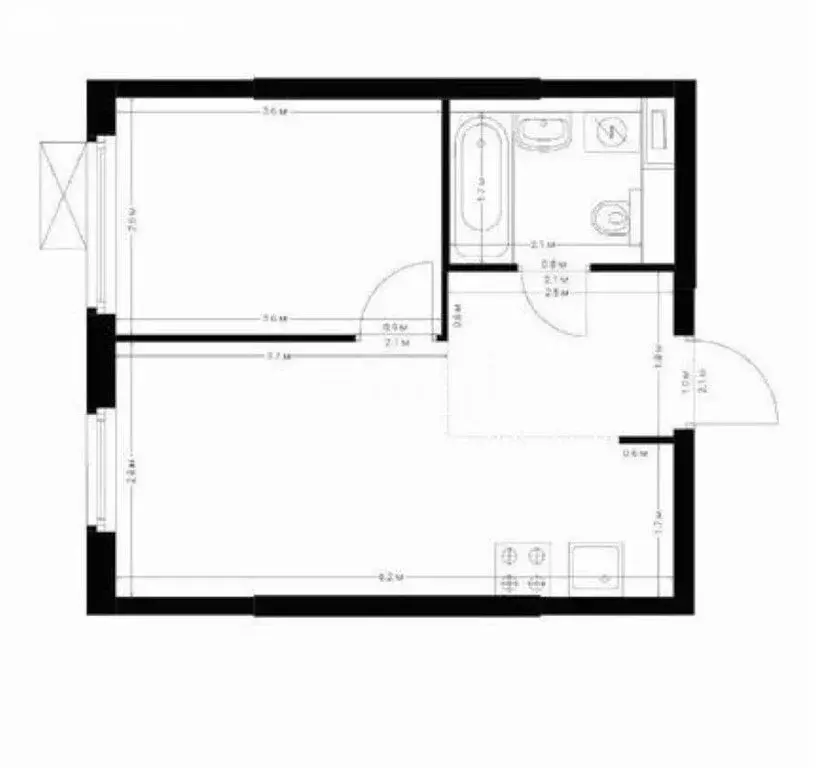 1-комнатная квартира: Казань, улица Анаса Тазетдинова, 7к6 (32.8 м) - Фото 1