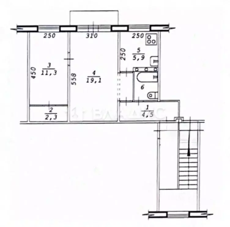 2-к кв. Новосибирская область, Новосибирск ул. Гоголя, 41 (48.1 м) - Фото 1