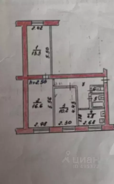 Квартира, 3 комнаты, 56 м - Фото 1