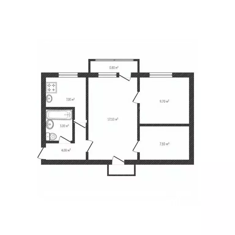 3-к кв. Брянская область, Брянск Московский просп., 22 (48.6 м) - Фото 1