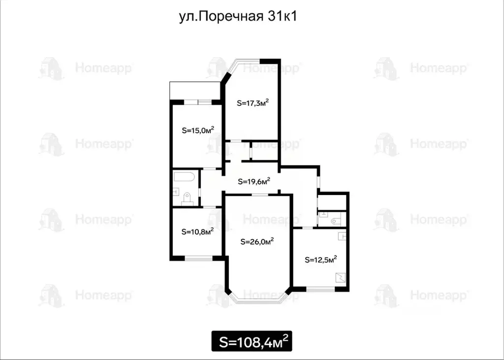 4-к кв. Москва Поречная ул., 31К1 (108.4 м) - Фото 1