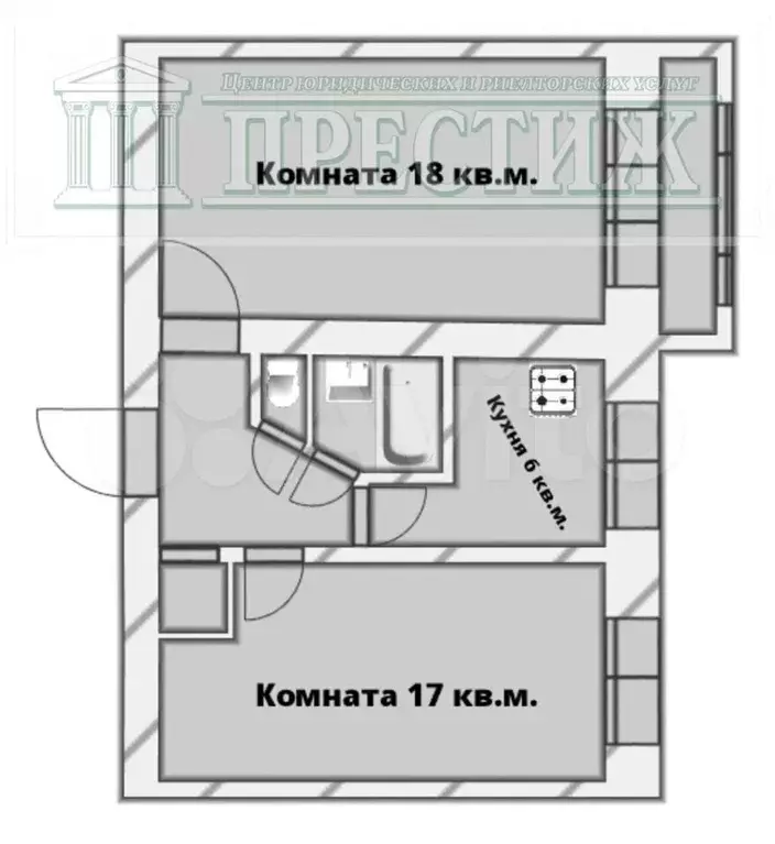 2-к. квартира, 44,4 м, 5/5 эт. - Фото 1