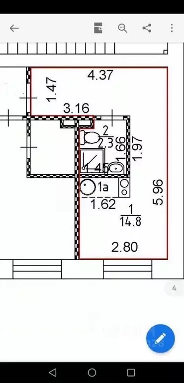 Студия Москва Херсонская ул., 41А (30.0 м) - Фото 2