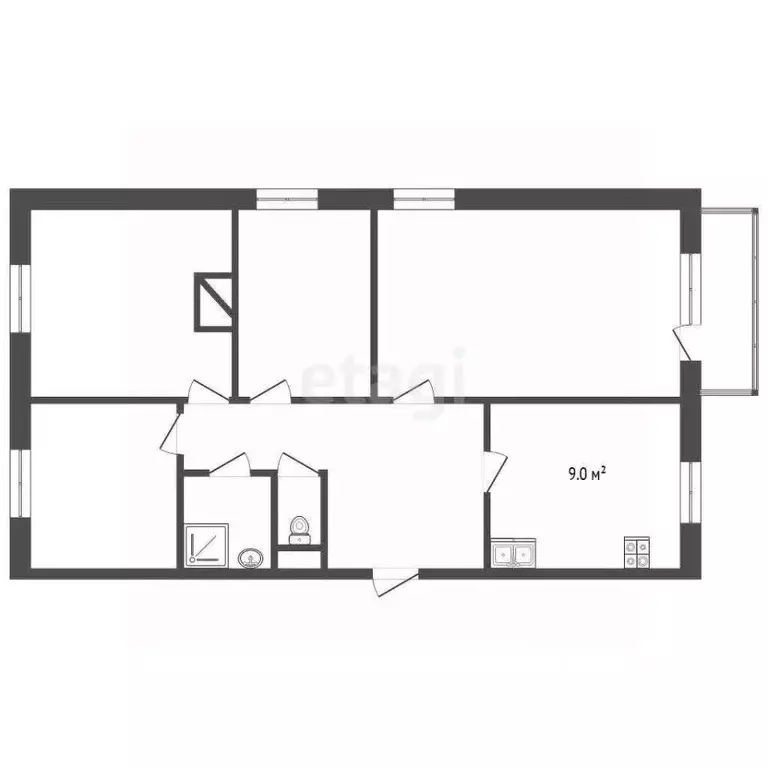 4-к кв. Свердловская область, Талицкий городской округ, пос. Троицкий ... - Фото 2