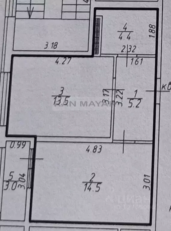 1-к кв. Адыгея, Майкоп ул. К.А. Васильева, 2к4 (37.6 м) - Фото 2