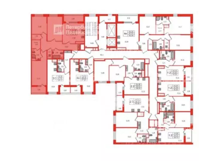 3-к кв. Санкт-Петербург Парашютная ул., 71к2 (87.8 м) - Фото 2