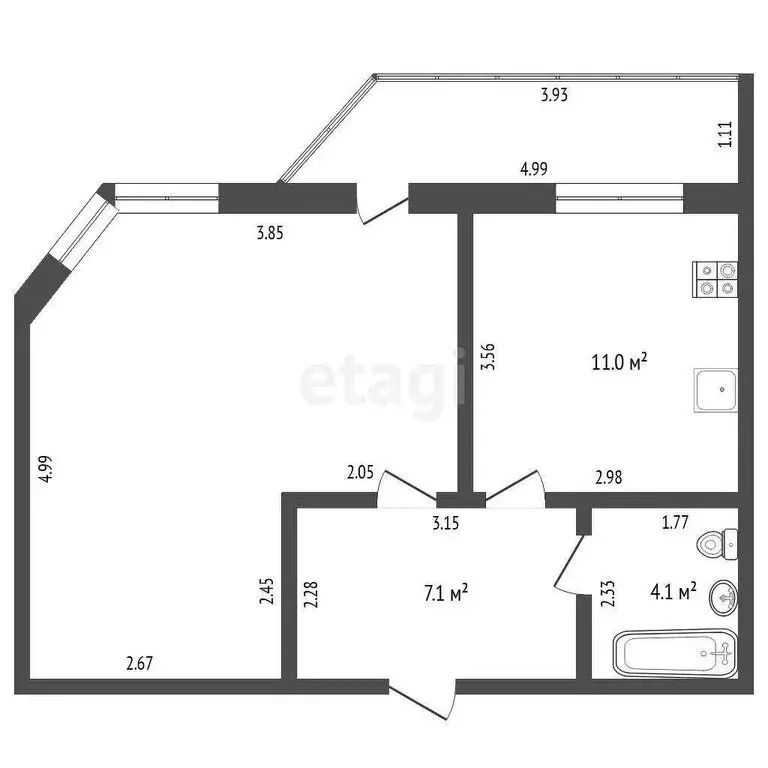 1-комнатная квартира: Тюмень, Кремлёвская улица, 102 (45.1 м) - Фото 0
