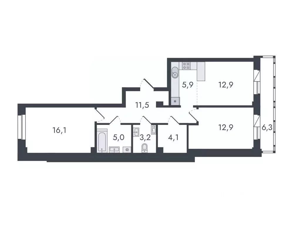 3-к кв. Кировская область, Киров ул. Чистопрудненская, 13 (77.9 м) - Фото 0