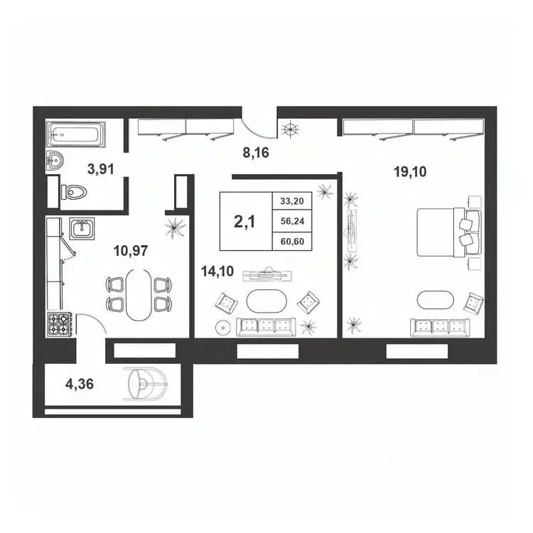 2-к кв. Новгородская область, Великий Новгород ул. Якова Павлова, 15 ... - Фото 1