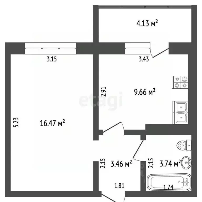 1-к кв. Калужская область, Калуга ул. Минская, 42 (37.7 м) - Фото 2