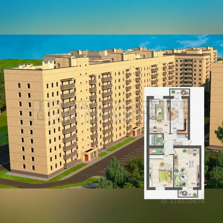 3-к кв. Смоленская область, Смоленск Краснинское ш., 26А (85.47 м) - Фото 0