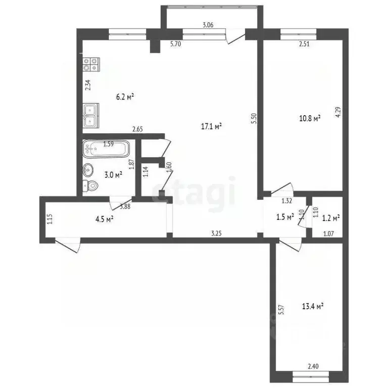 3-к кв. Забайкальский край, Чита ул. Ленина, 41 (59.8 м) - Фото 2