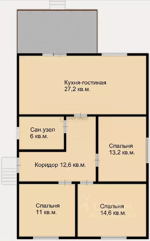 Дом в Краснодарский край, Северская ст-ца ул. Гагарина, 35Б (85 м) - Фото 1
