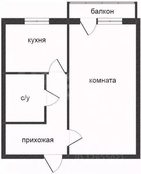 1-к кв. Костромская область, Кострома Калиновская ул., 12 (32.5 м) - Фото 2
