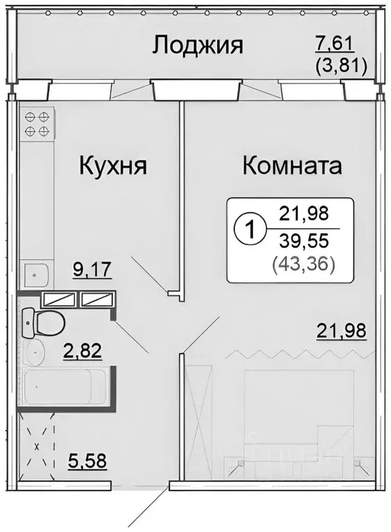 1-к кв. Кировская область, Киров ул. Потребкооперации, 36 (45.0 м) - Фото 1