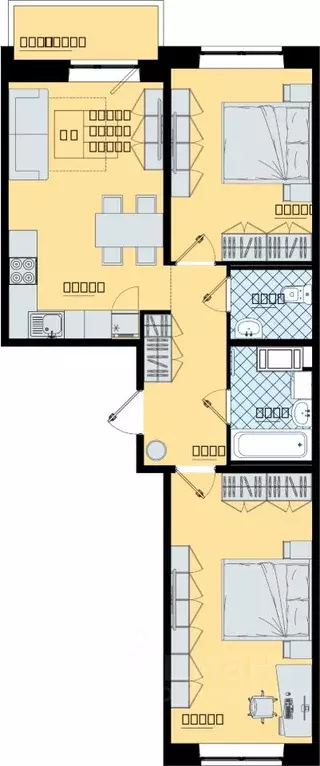 3-к кв. Ленинградская область, Всеволожский район, пос. Бугры, ... - Фото 1