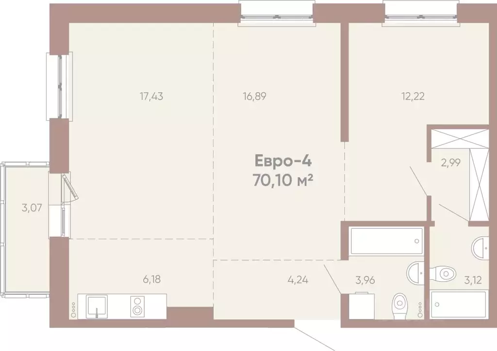 3-к кв. Иркутская область, Иркутск Советская ул., 109/3 (70.1 м) - Фото 1