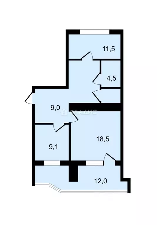 2-к кв. Воронежская область, Воронеж Средне-Московская ул., 75 (59.5 ... - Фото 1