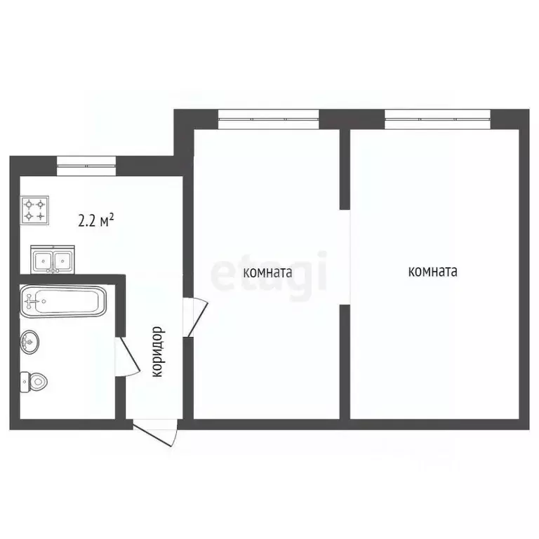 2-к кв. Ростовская область, Ростов-на-Дону ул. Красных Зорь, 43 (41.3 ... - Фото 0