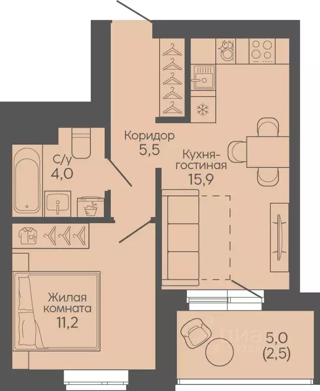 1-к кв. Волгоградская область, Волгоград Трехгорная ул., 27 (39.1 м) - Фото 1