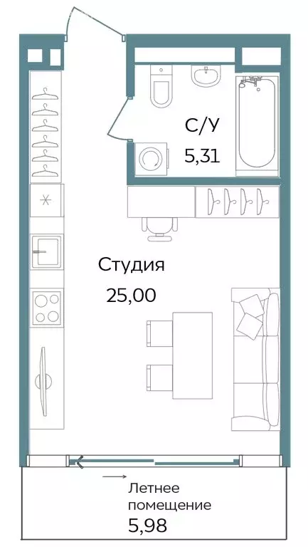 Квартира-студия: Республика Крым, Саки, курортный кластер Темпо (36.29 ... - Фото 0