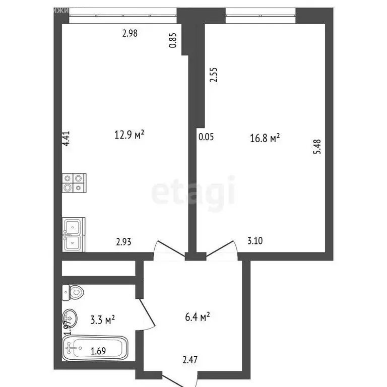 1-комнатная квартира: Анапа, улица Толстого, 130к2 (42 м) - Фото 1