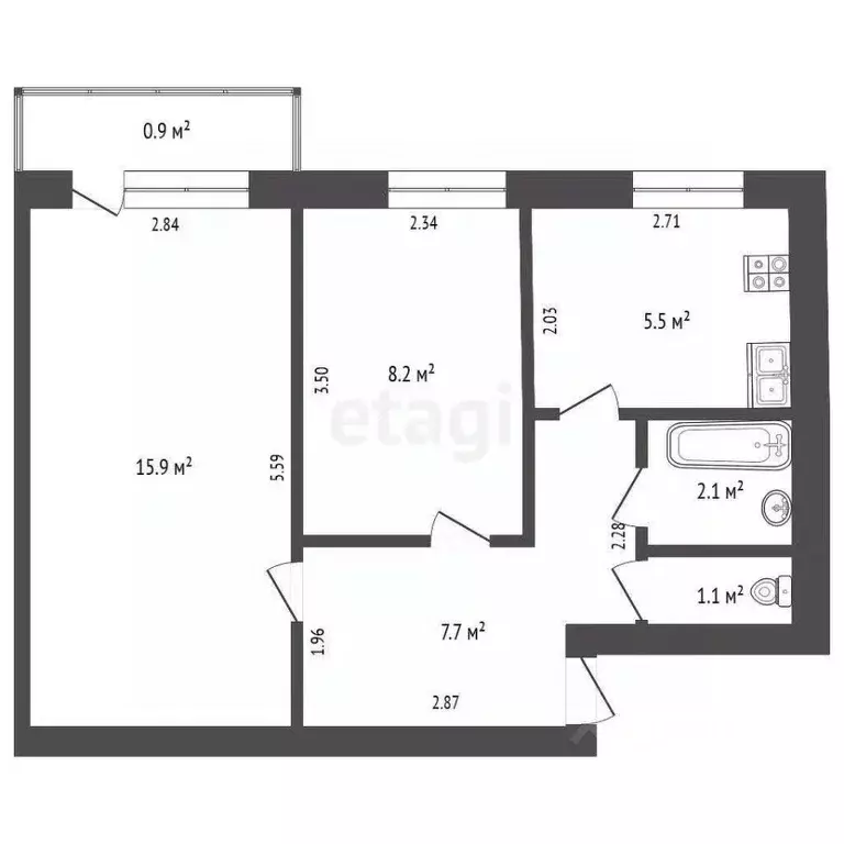 2-к кв. Мордовия, Лямбирский район, с. Атемар Центральная ул., 22 ... - Фото 1