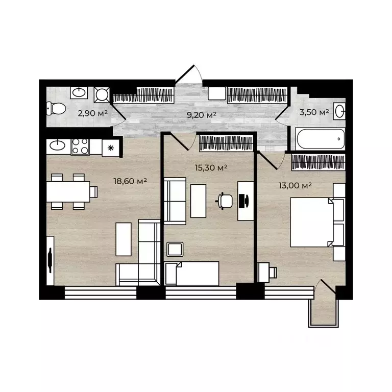 2-к кв. Ярославская область, Ярославский муниципальный округ, пос. ... - Фото 1