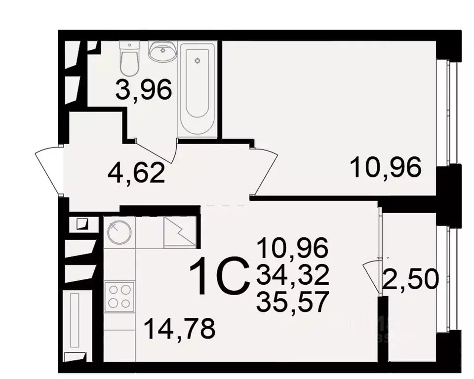 1-к кв. Рязанская область, Рязань ул. Чкалова (34.32 м) - Фото 0