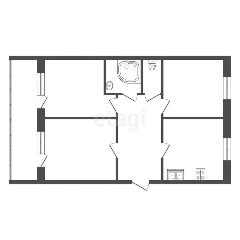 3-комнатная квартира: Ирбит, Первомайская улица, 47 (57.3 м) - Фото 1