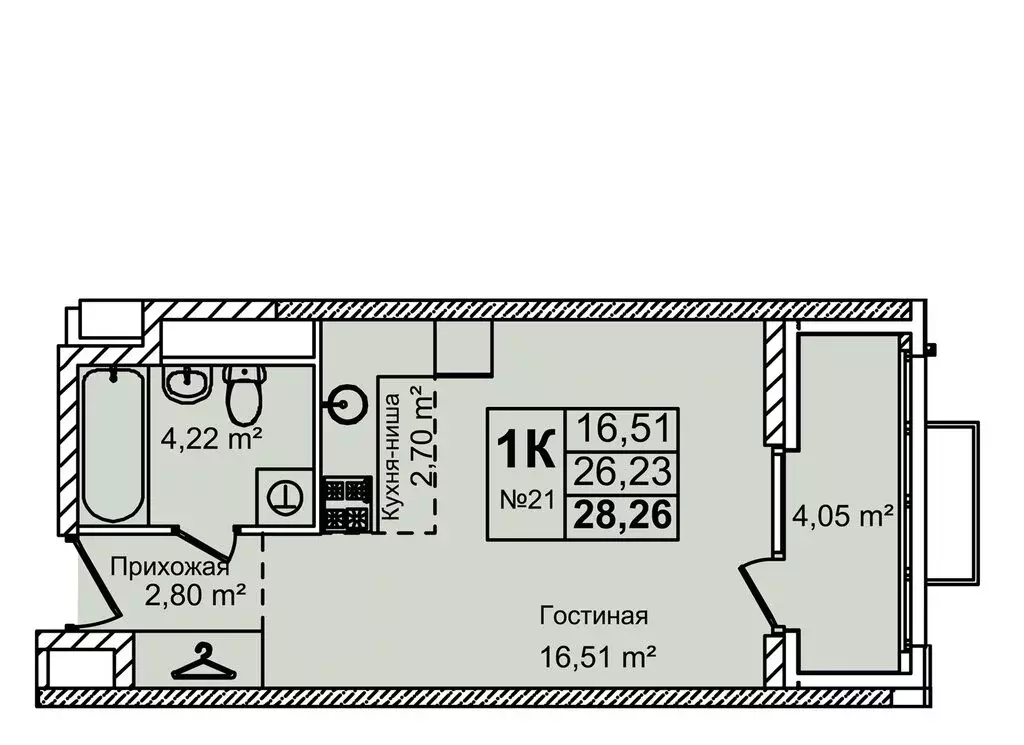 Квартира-студия: Нижний Новгород, улица Красных Зорь, 23Д (28.26 м) - Фото 0