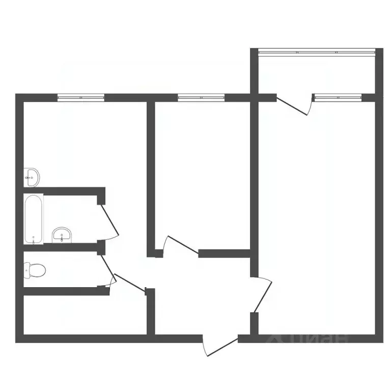 2-к кв. Амурская область, Благовещенск 2-й мкр, ул. Кантемирова, 22 ... - Фото 2