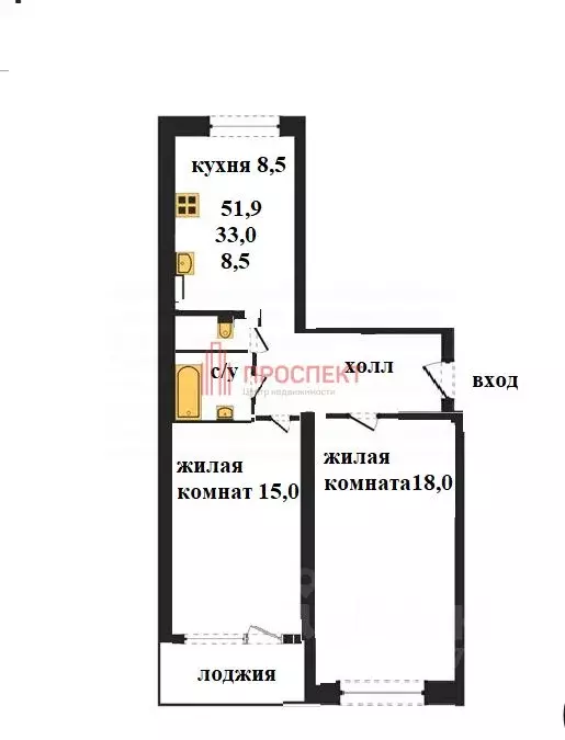 2-к кв. Пензенская область, Пенза ул. Терновского, 154А (51.9 м) - Фото 2