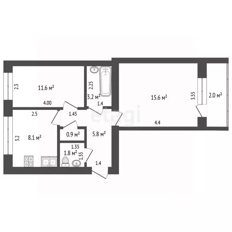 2-к кв. Мордовия, Саранск Коммунистическая ул., 73 (47.0 м) - Фото 2