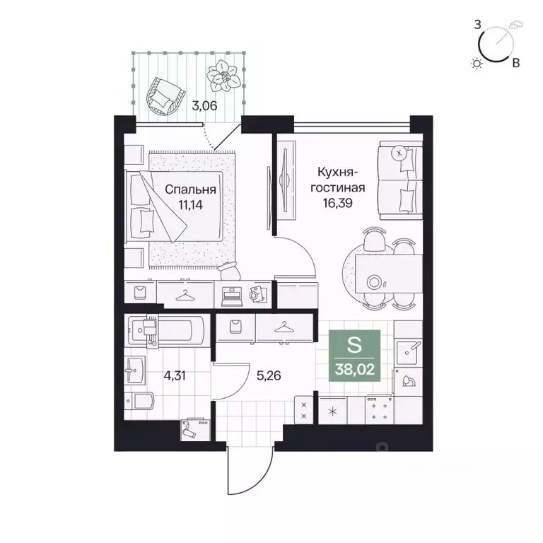 1-к кв. Волгоградская область, Волгоград просп. Имени В.И. Ленина, 59Г ... - Фото 1