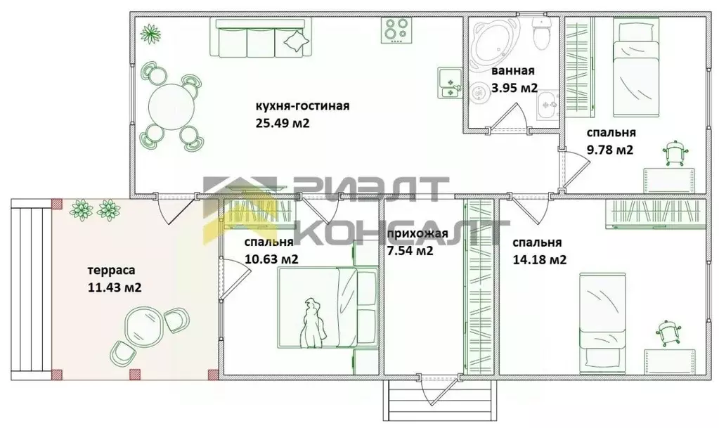 Дом в Омская область, Омский район муниципальный округ, с. Ребровка ... - Фото 2