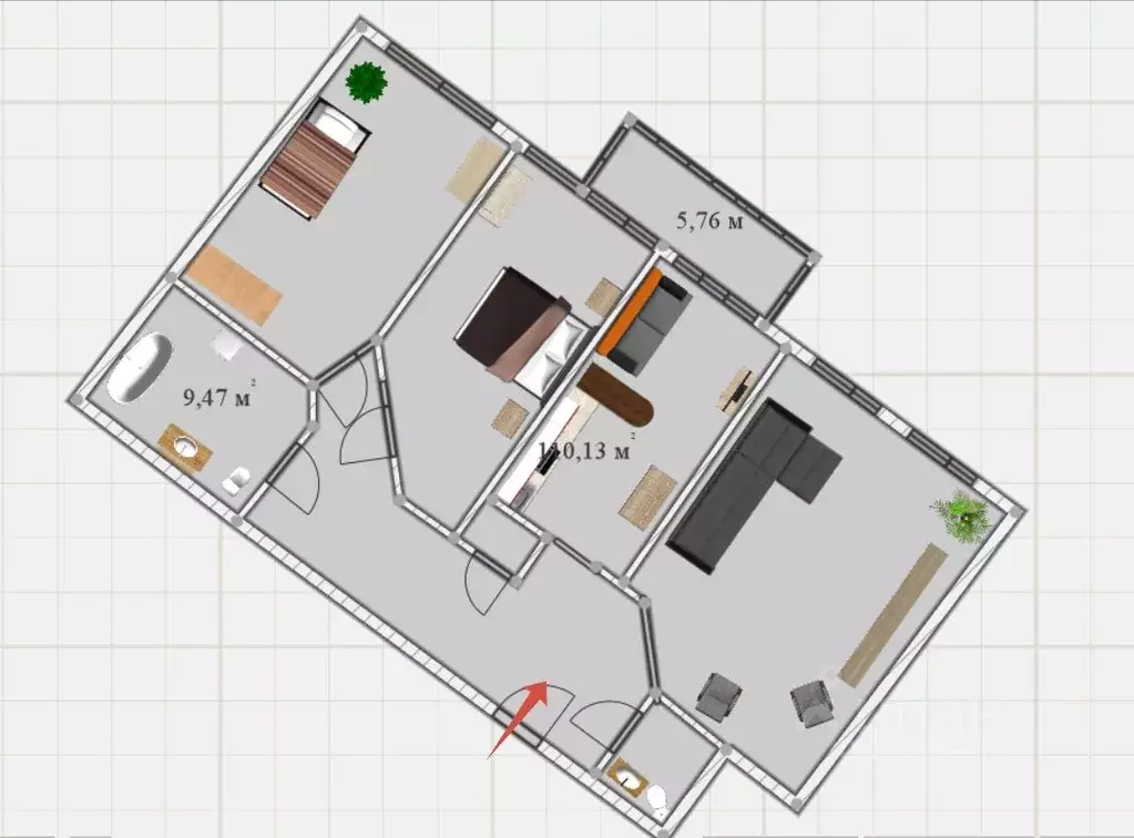3-к кв. Нижегородская область, Нижний Новгород ул. Костина, 6к1 (117.0 ... - Фото 1