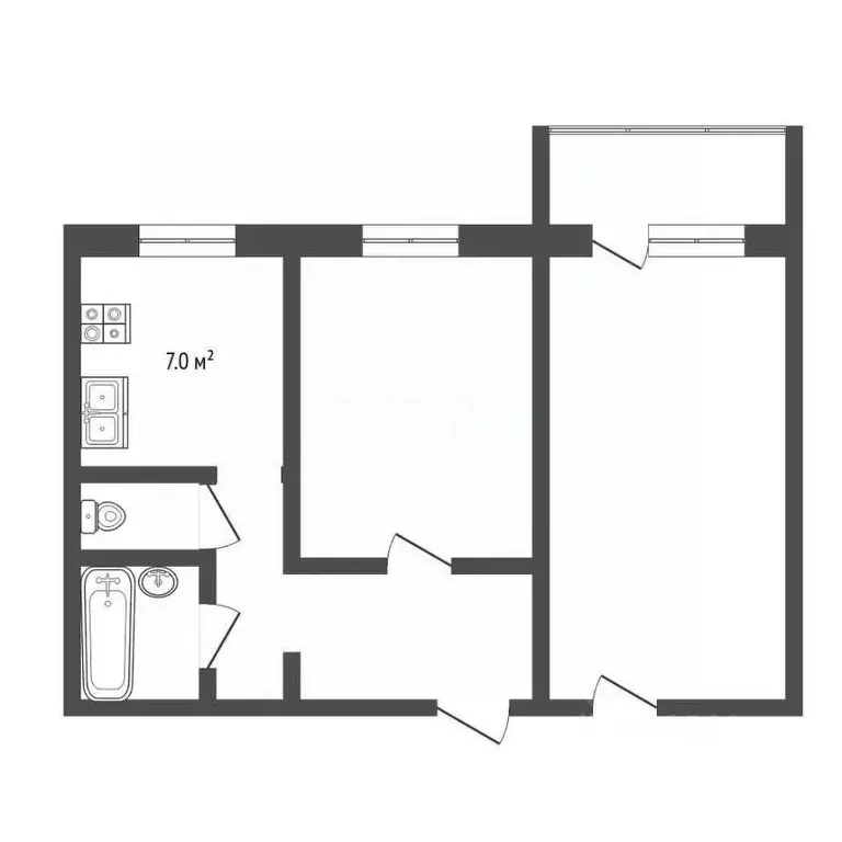 2-к кв. Ямало-Ненецкий АО, Муравленко пер. Новоселов, 1 (48.0 м) - Фото 2