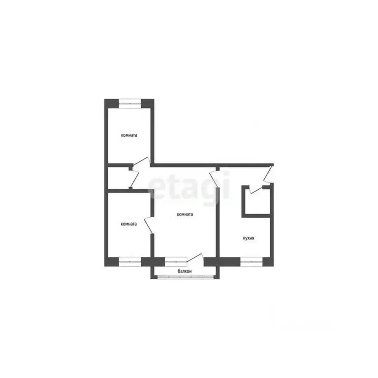 3-к кв. Курганская область, Курган ул. Гоголя, 70 (53.8 м) - Фото 2