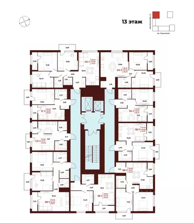 3-к кв. Пензенская область, Пенза Арбери жилой комплекс (71.2 м) - Фото 2