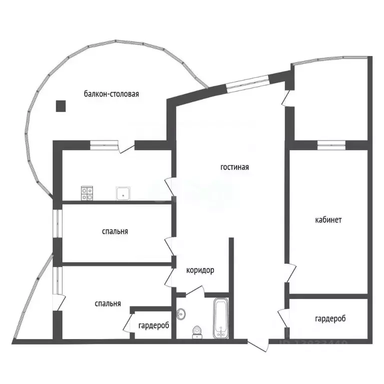 3-к кв. Тюменская область, Тюмень ул. Федюнинского, 64 (113.1 м) - Фото 2