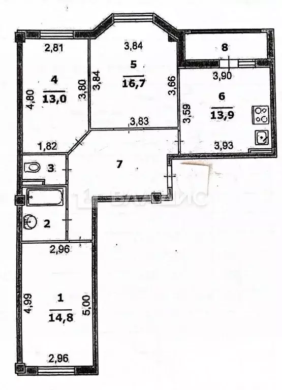 3-к кв. Белгородская область, Белгород ул. Толстого, 37 (78.0 м) - Фото 1