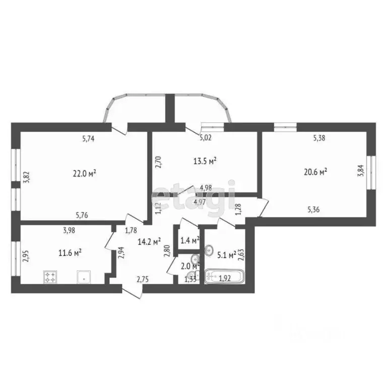 3-к кв. Мордовия, Саранск ул. Коваленко, 37 (90.4 м) - Фото 0