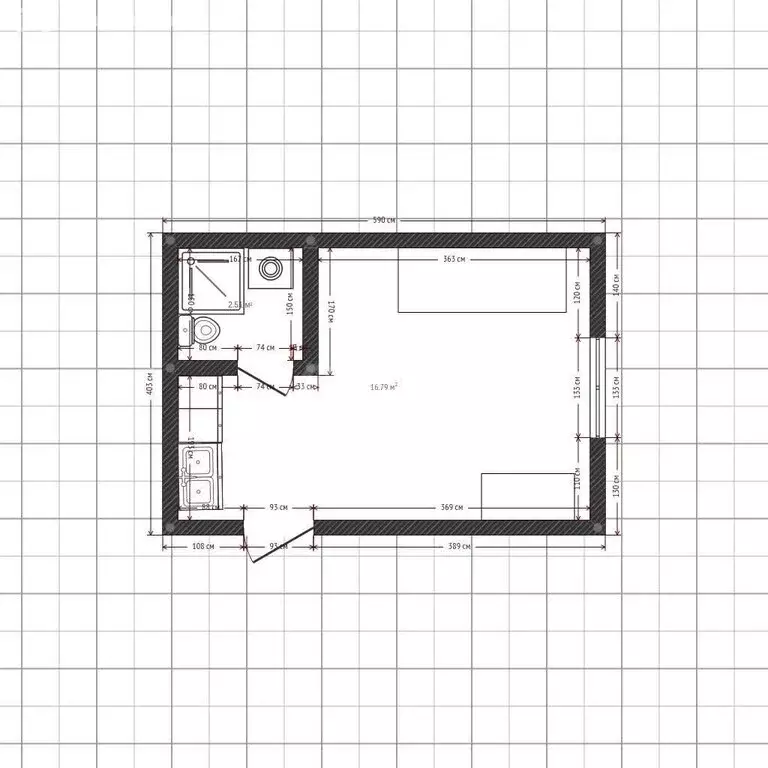 1к в -комнатной квартире (16.8 м) - Фото 1