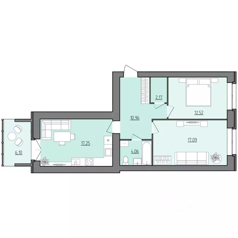 2-к кв. Ярославская область, Рыбинск Февральская ул., 12 (67.1 м) - Фото 1