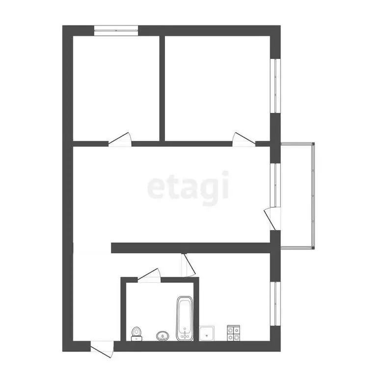 3-комнатная квартира: Ачинск, 6-й микрорайон, 3 (50.1 м) - Фото 1