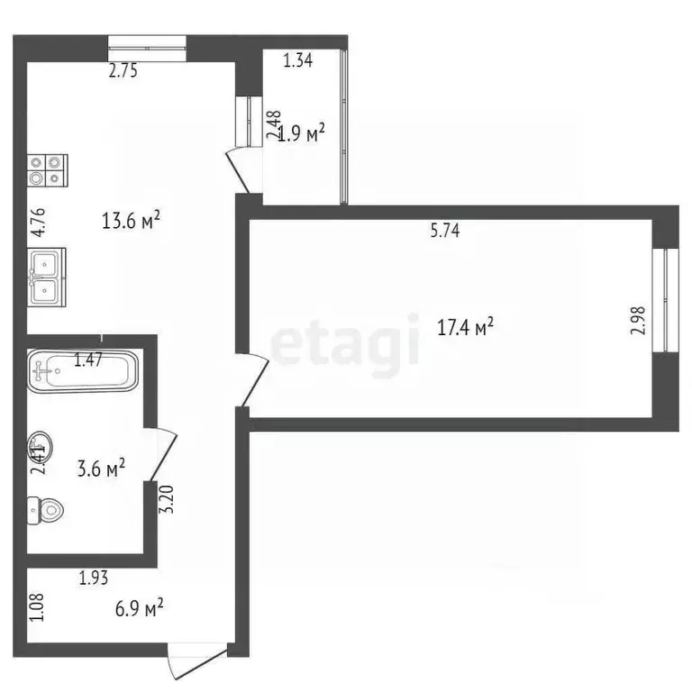1-к кв. Краснодарский край, Анапа Парковая ул., 79к1 (42.4 м) - Фото 2