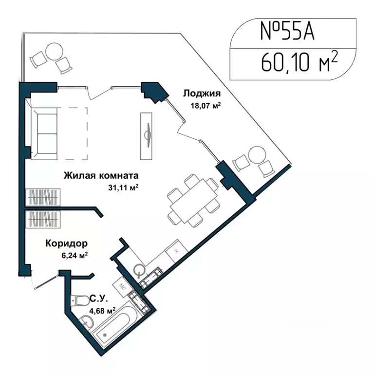 1-к кв. Севастополь ул. Летчиков, 10к4 (60.4 м) - Фото 1